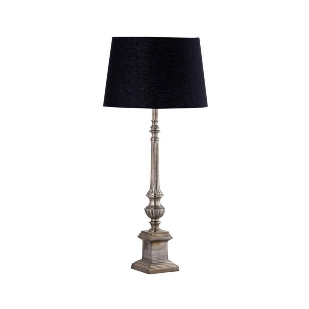 Table Lamp and Shade - Silver Antique image 0
